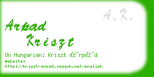 arpad kriszt business card